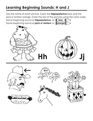 Beginning Sounds: H and J