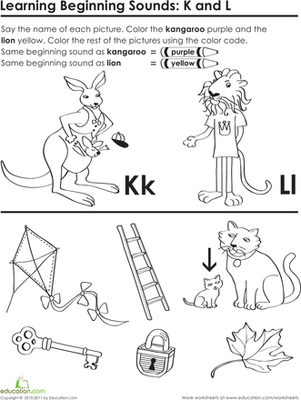 Beginning Sounds: K and L