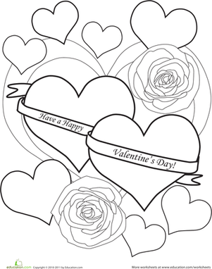 Color the Happy Valentine's Day Message