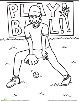 Color the Baseball Scene