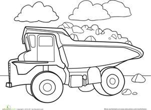 Color a Car: Dump Truck