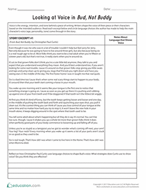 Looking at Voice in "Bud, Not Buddy"