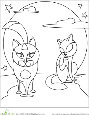 Color the Moonlight Cats