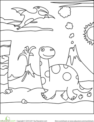 Color the Prancing Dinosaur
