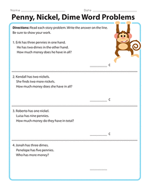 Penny, Nickel, Dime Word Problems