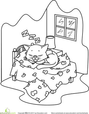 Color the Snoozing Kitty