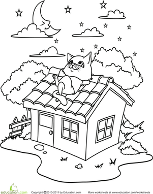 Color the Stargazing Kitty