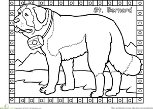 St. Bernard Coloring Page