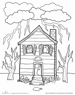 Color a Spooky House