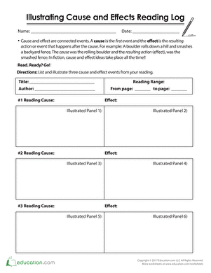Illustrating Cause and Effects Reading Log