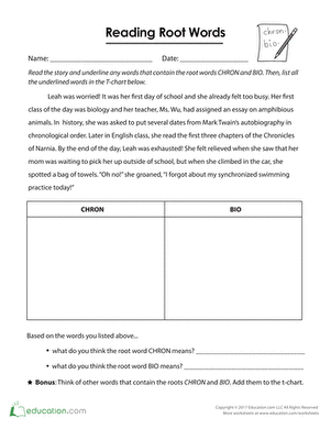 Reading Root Words