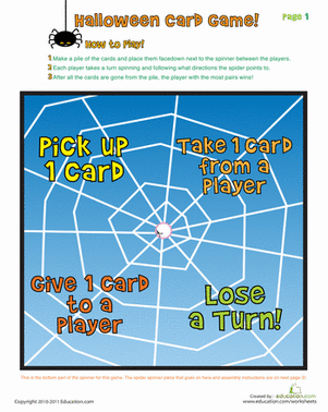 Printable Board Game: Halloween Match-Up