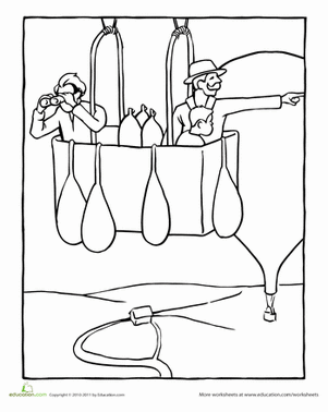Hot Air Balloon Coloring Page