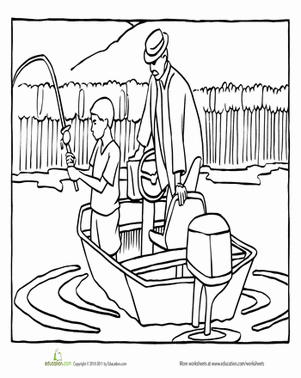 Fishing Coloring Page