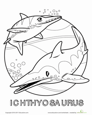 Color the Impressive Ichthyosaurus