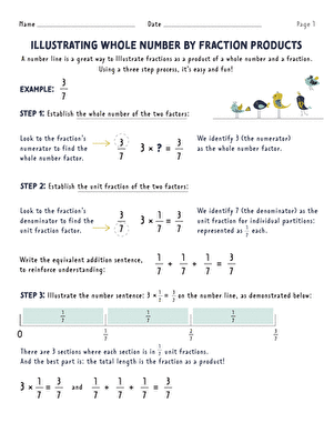 Illustrating Whole Number by Fraction Products