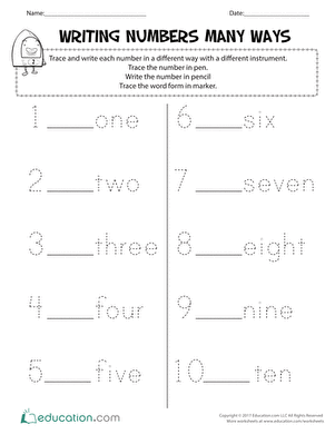 Writing Numbers Many Ways