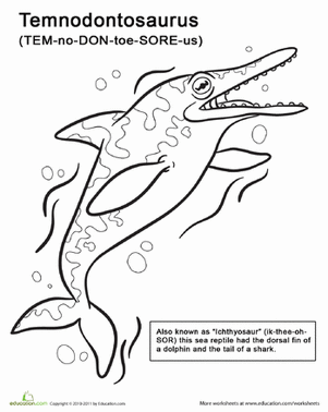 Temnodontosaurus Coloring Page