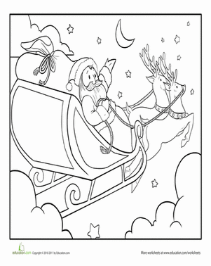 Santa Delivering Presents Coloring Page