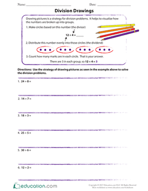 Division Drawings | Worksheet | Education.com