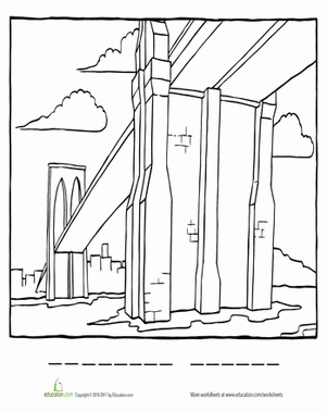 布鲁克林大桥着色页面