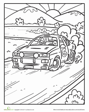 Color the Car Kicking Up Dust!