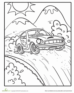 Color the #2 Racing Car