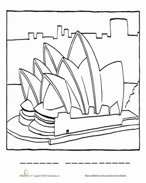 Sydney Opera House Coloring Page