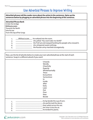 Use Adverbial Phrases to Improve Writing