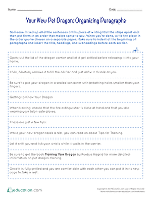 Your New Pet Dragon: Organizing Paragraphs 