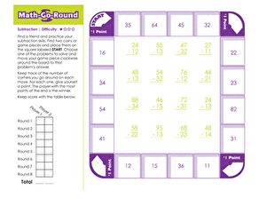Math-Go-Round: Subtraction (Easy)
