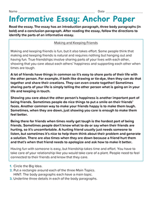 Informative Essay: Anchor Paper large image