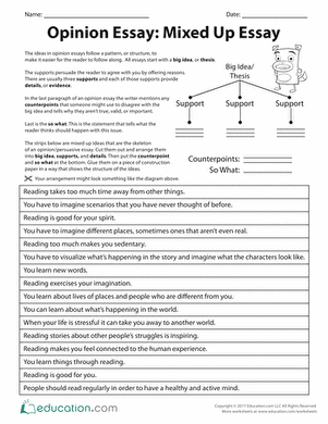 Opinion Essay: Mixed Up Essay
