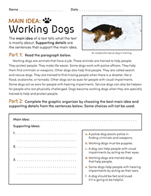 Main Idea: Working Dogs