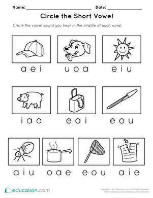 Circle the Short Vowel