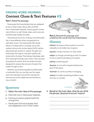 Finding Word Meaning: Context Clues & Text Features #2