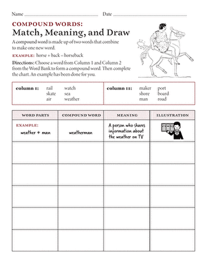 Compound Words: Match, Meaning, and Draw