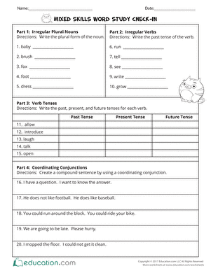 Mixed Skills Word Study Check-In