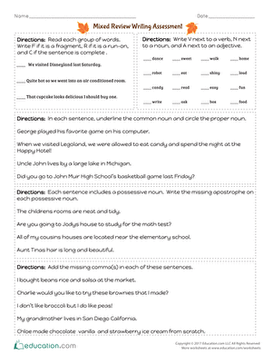 Mixed Review Writing Assessment