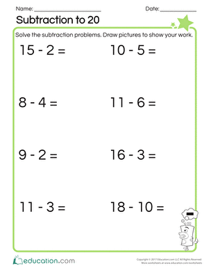 Assessment: Subtraction to 20