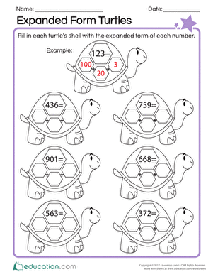Expanded Form Turtles