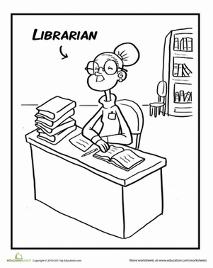 Librarian Coloring Page