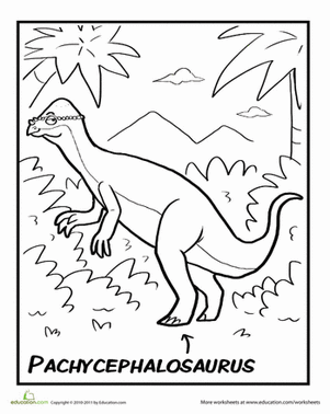 Pachycephalosaurus Coloring Page