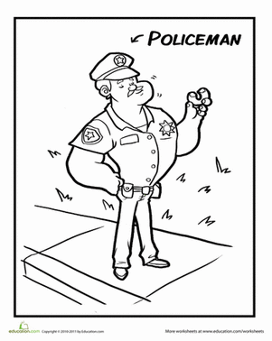 Police Officer Coloring Page