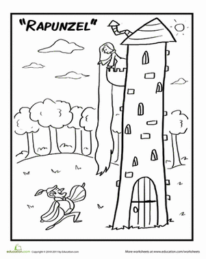 Rapunzel and Prince Coloring Page