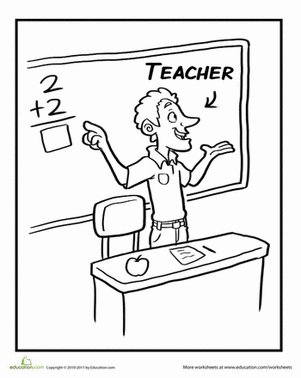 Teacher Coloring Page
