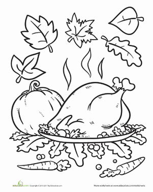 Thanksgiving Food Coloring Page