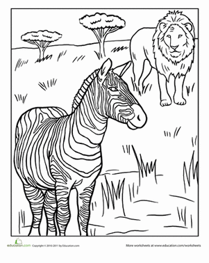 African Animals Coloring Page