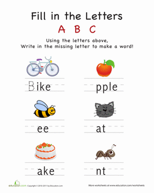 Fill in the Letters ABC