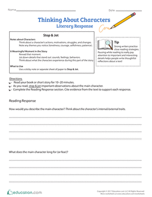 Thinking About Characters: Literary Response